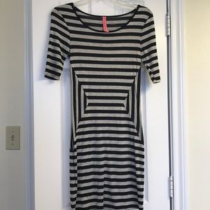 Black and Grey Stripe Dress